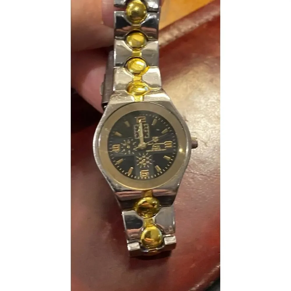 Women's 28mm Two Tone Charles Dumont Paris Watch, Black Face